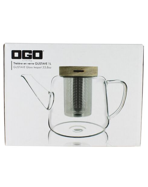 Théière en verre Gustave transparente - 1 L