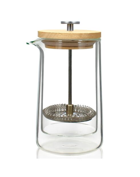 Cafetière à piston en verre double paroi transparente - 350 ml