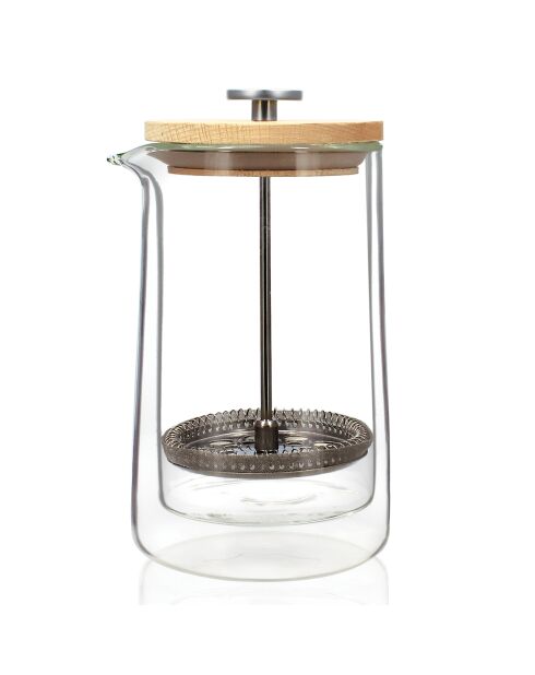 Cafetière à piston en verre double paroi transparente - 500 ml