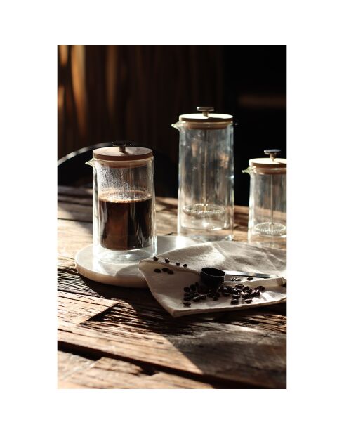 Cafetière à piston en verre double paroi transparente - 500 ml