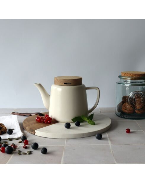 Théière en Porcelaine Enzo blanche - 680 ml