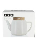 Théière en Porcelaine Enzo blanche - 680 ml