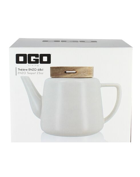 Théière en Porcelaine Enzo blanche - 680 ml