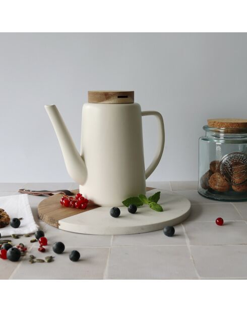 Théière en Porcelaine Enzo blanche - 1.2L