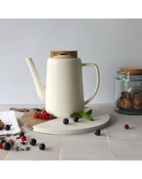 Théière en Porcelaine Enzo blanche - 1.2L