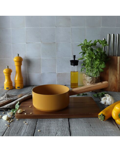 Casserole à induction en aluminium & céramique Ector jaune - D.16 cm