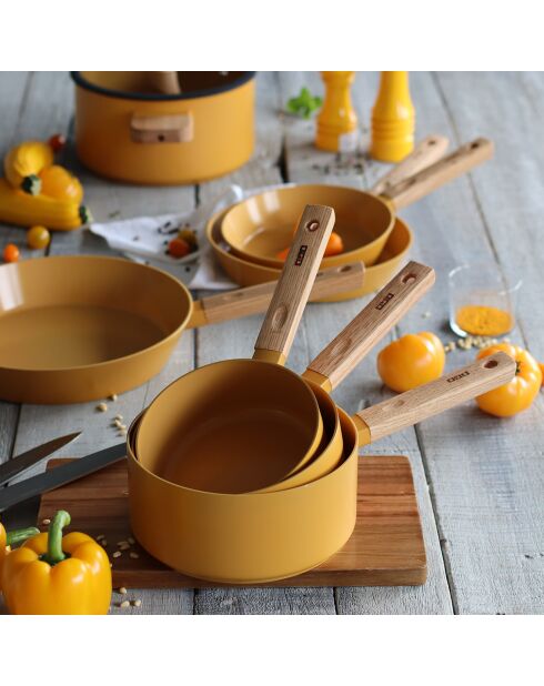 Casserole à induction en aluminium & céramique Ector jaune - D.18 cm