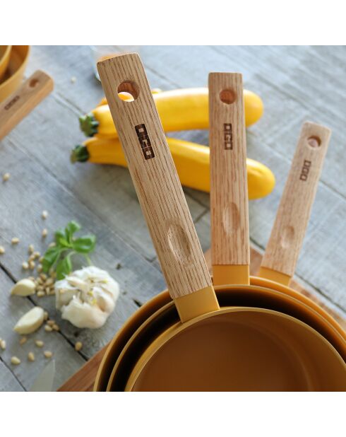 Casserole à induction en aluminium & céramique Ector jaune - D.20 cm