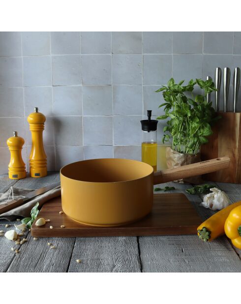 Casserole à induction en aluminium & céramique Ector jaune - D.20 cm