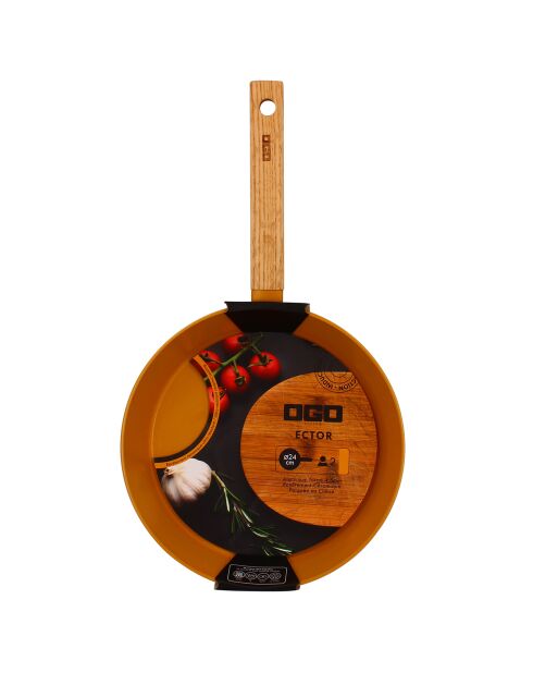 Poêle à induction en aluminium & céramique Ector jaune - D.24 cm