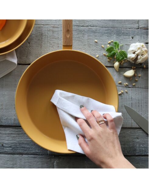 Poêle à induction en aluminium & céramique Ector jaune - D.24 cm