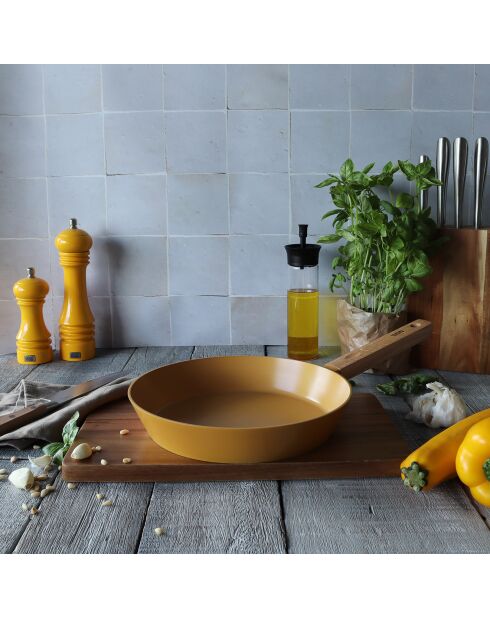 Poêle à induction en aluminium & céramique Ector jaune - D.24 cm