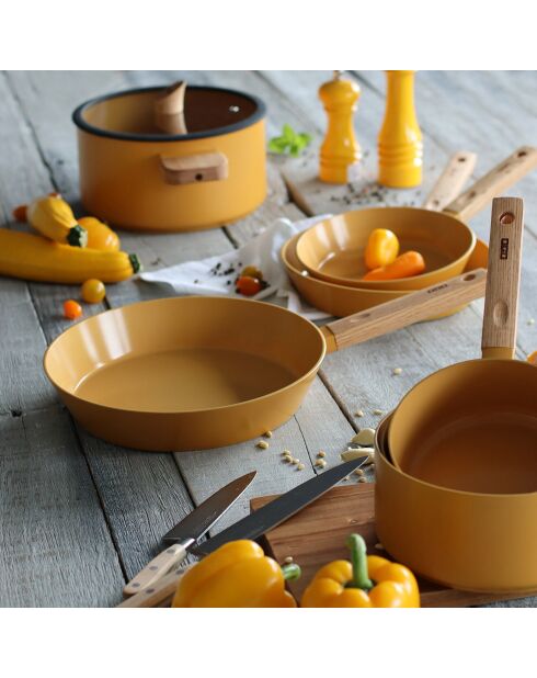 Poêle à induction en aluminium & céramique Ector jaune - D.28 cm