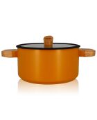 Faitout avec couvercle à induction en aluminium & céramique Ector jaune - D.28 cm