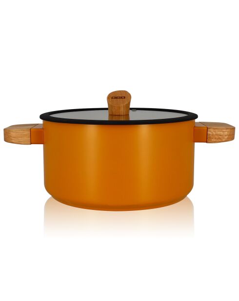 Faitout avec couvercle à induction en aluminium & céramique Ector jaune - D.28 cm