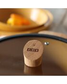 Faitout avec couvercle à induction en aluminium & céramique Ector jaune - D.28 cm