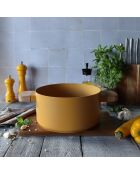 Faitout avec couvercle à induction en aluminium & céramique Ector jaune - D.28 cm