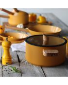Faitout avec couvercle à induction en aluminium & céramique Ector jaune - D.28 cm