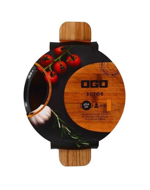 Faitout avec couvercle à induction Ector paprika - D.24 cm