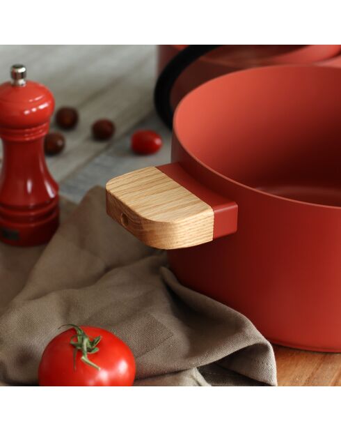 Faitout avec couvercle à induction Ector paprika - D.24 cm