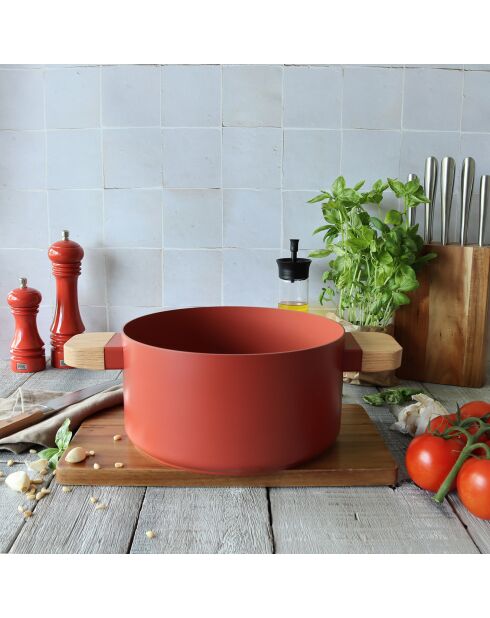 Faitout avec couvercle à induction Ector paprika - D.24 cm
