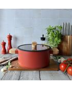 Faitout avec couvercle à induction Ector paprika - D.24 cm
