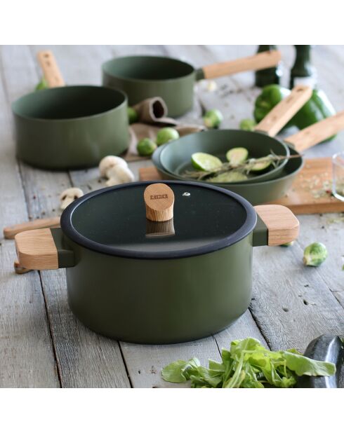 Faitout avec couvercle à induction Ector kaki - D.24 cm