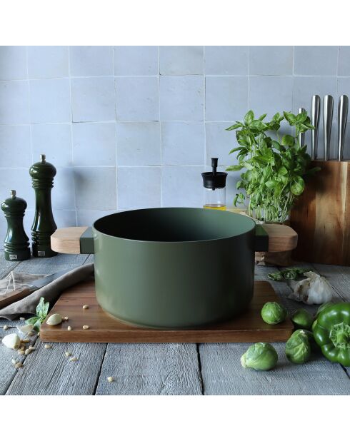 Faitout avec couvercle à induction Ector kaki - D.24 cm