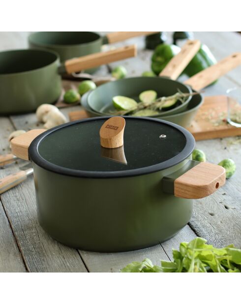Faitout avec couvercle à induction Ector kaki - D.24 cm