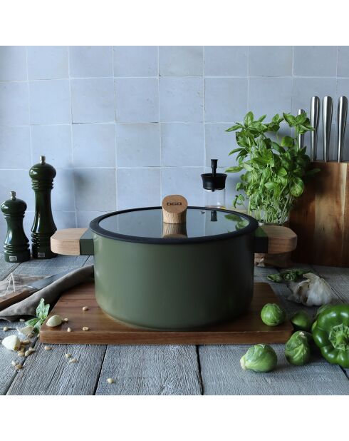 Faitout avec couvercle à induction Ector kaki - D.24 cm