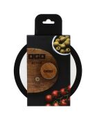 Couvercle en verre avec poignée en bois Ector  transparent/noir/bois - D.16 cm