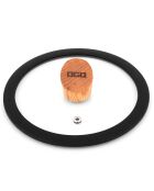 Couvercle en verre avec poignée en bois Ector  transparent/noir/bois - D.16 cm