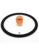 Couvercle en verre avec poignée en bois Ector  transparent/noir/bois - D.18 cm