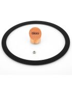 Couvercle en verre avec poignée en bois Ector  transparent/noir/bois - D.20 cm