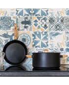 Couvercle en verre avec poignée en bois Ector  transparent/noir/bois - D.20 cm