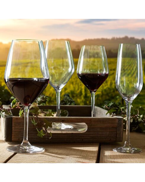 6 Verres à pied en cristallin Zenith transparents - 35 cl