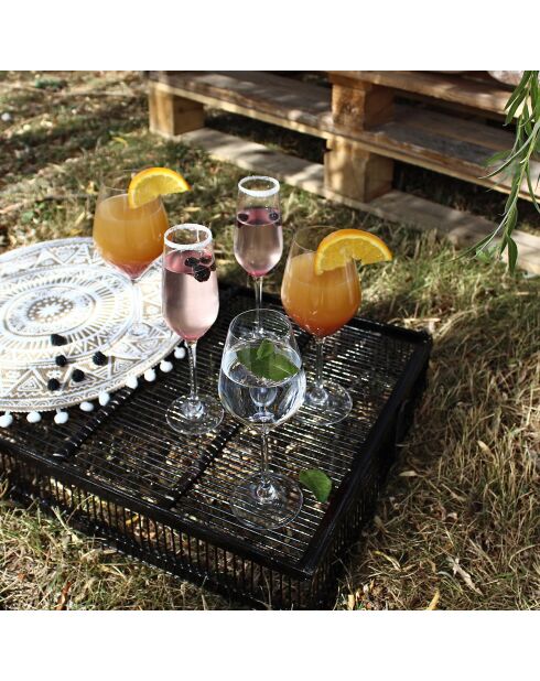 6 Verres à pied en cristallin Zenith transparents - 25 cl