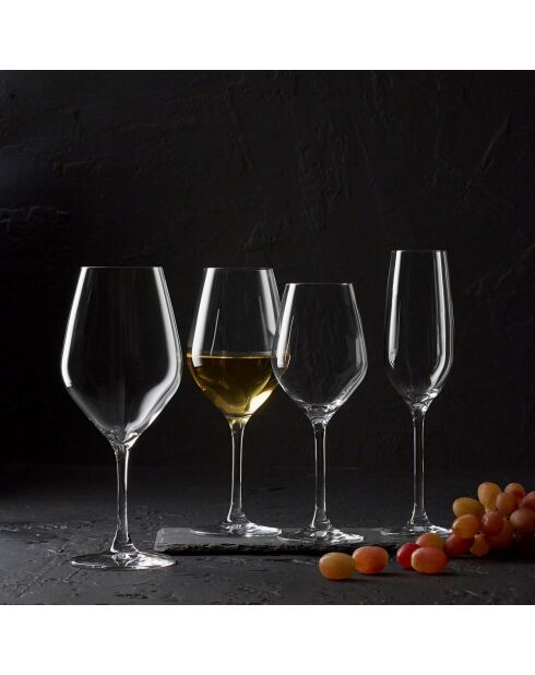 6 Verres à pied en cristallin Zenith transparents - 25 cl