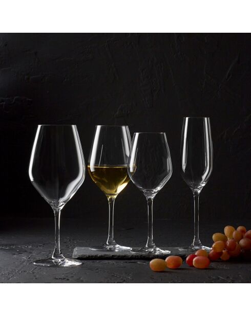 6 Flutes à champagne en cristallin Zenith transparentes - 19 cl