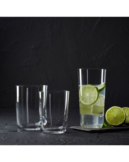 6 Verres à eau en cristallin Zenith transparents - 45 cl
