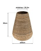 Cache pot modèle moyen en tissage d'abaca naturel Sixtine naturel - 55x5x65 cm