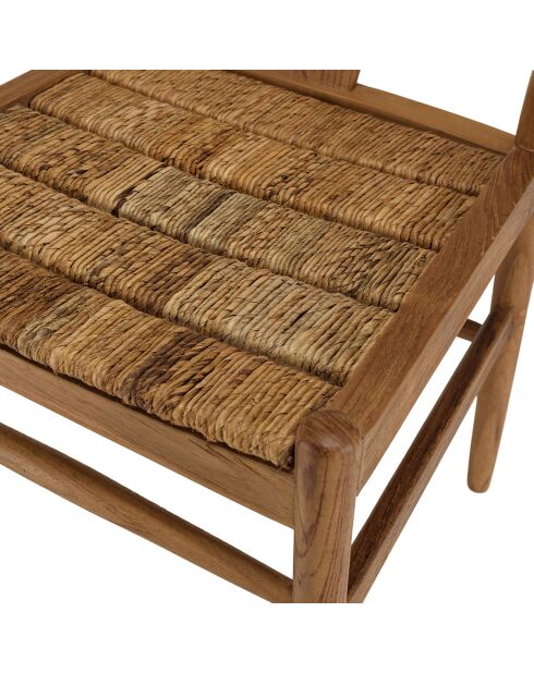 Chaise bois de teck recyclé dossier arrondi Sixtine bois - 57.5 x56.5x75 cm