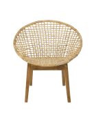 Fauteuil beige dossier arrondi assise en abaca tressé Sixtine naturel - 77x78x80 cm