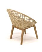 Fauteuil beige dossier arrondi assise en abaca tressé Sixtine naturel - 77x78x80 cm