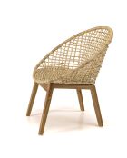 Fauteuil beige dossier arrondi assise en abaca tressé Sixtine naturel - 77x78x80 cm