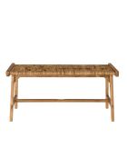 Banc assise en tissage d'abaca naturel Sixtine bois - 100x36x47 cm