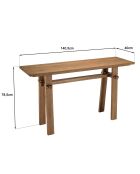 Console en bois de teck recyclé Sixtine bois - 140.5x40x78.5 cm