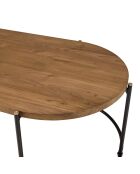 Table basse ovale plateau en bois de teck recyclé Sixtine bois/noir - 163x63x40 cm