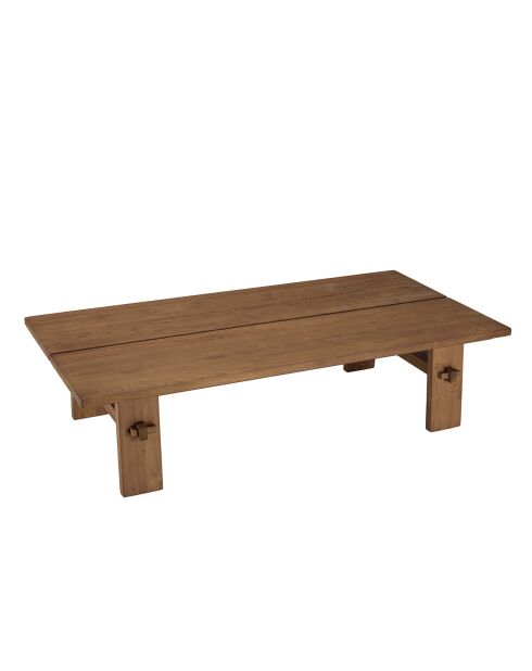 Table basse rectangulaire en bois de teck recyclé Sixtine bois - 140x70x35.5 cm