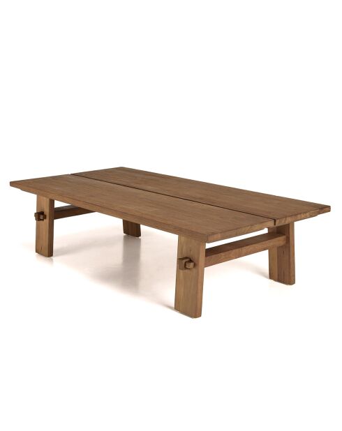 Table basse rectangulaire en bois de teck recyclé Sixtine bois - 140x70x35.5 cm